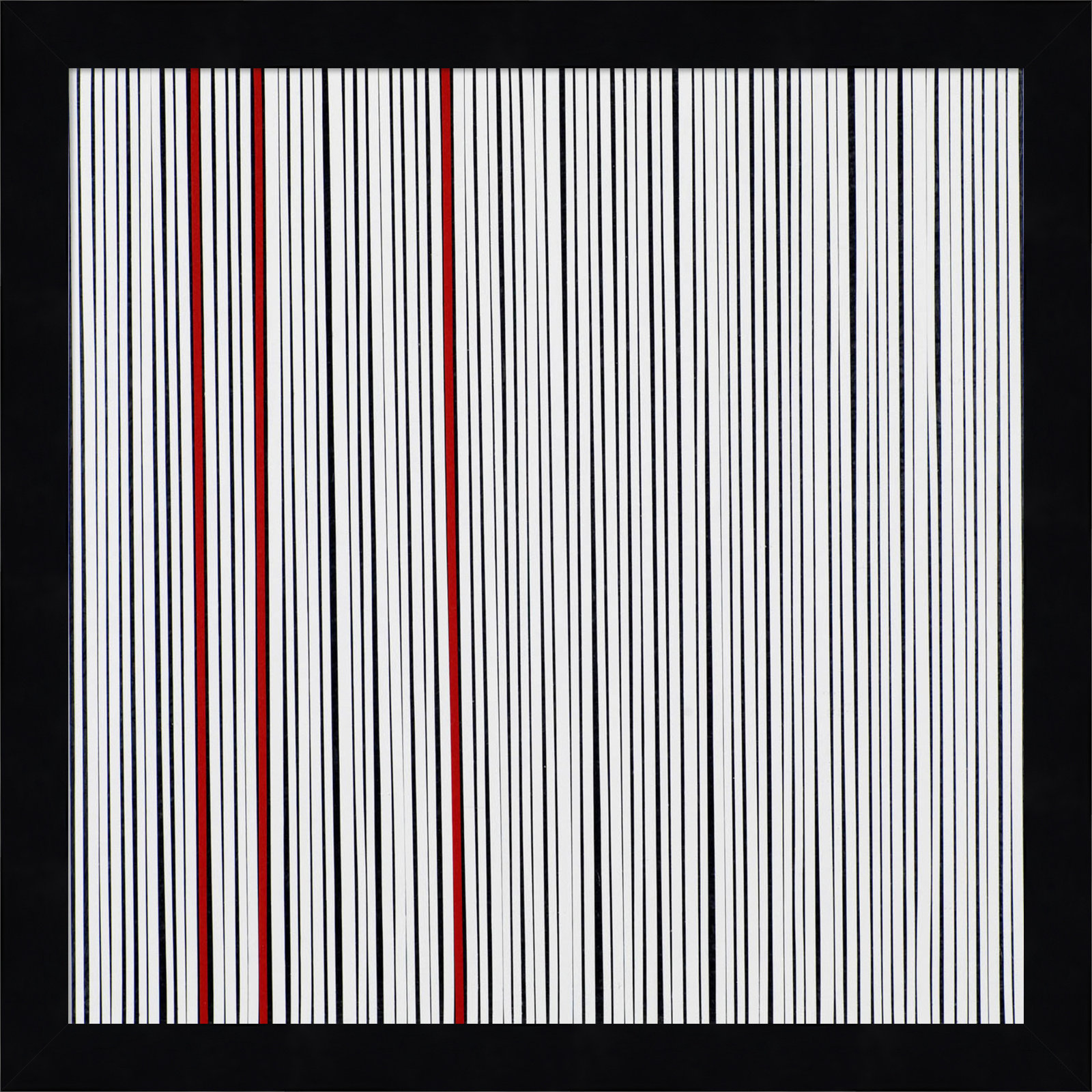 Mostly White Print by Alex Dunn, Black, 13" H x 13" W x 1" D