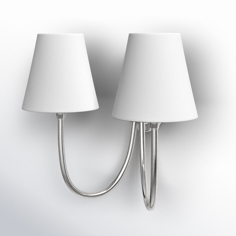 Steel Armed Sconce, Polished Nickel