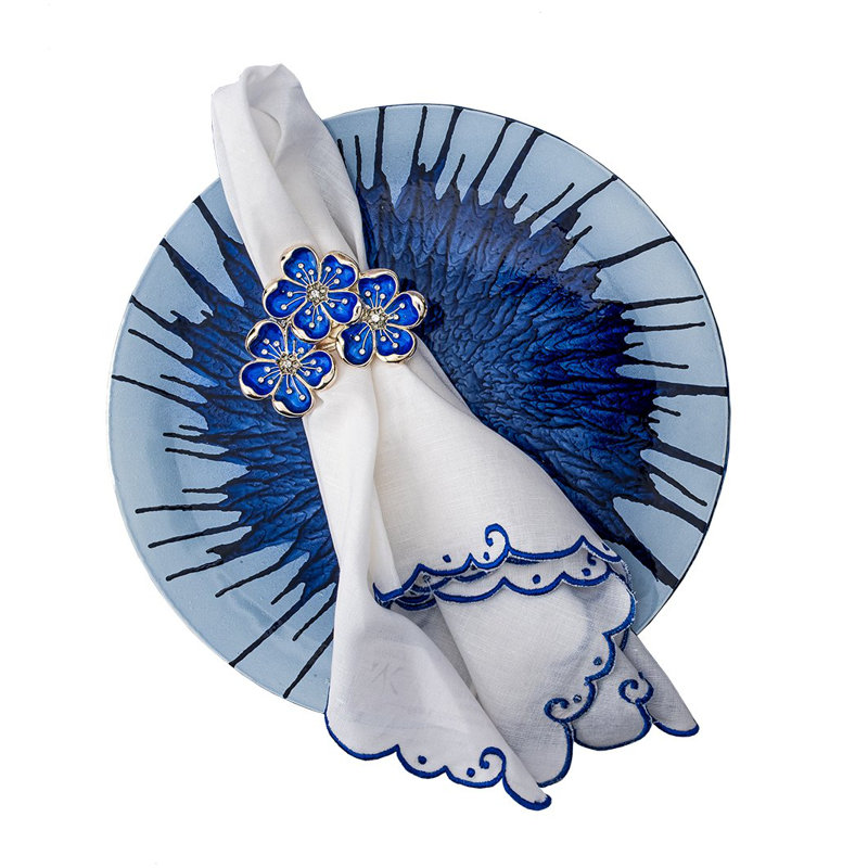 Trio Napkin Ring Gift Box, Blue