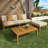 L Shape 3Pcs Acacia Sectional Patio Sofa Set