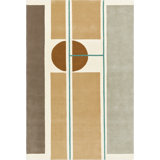 Colagem Hand Tufted Wool Geometric Area Rug in Beige/Gray/Brown