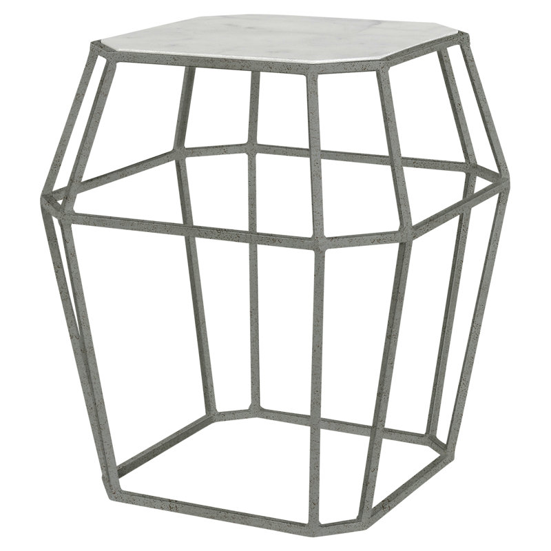 Table de bout Paris Frame, Béton, Feuille d'argent