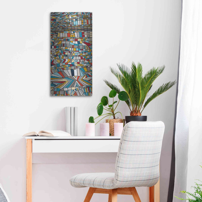 «Primaire grain II» par Nikki Galapon, art mural en métal, 24 po x 48 po, H 24 po x l 12 po