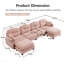 Canapé modulaire en U - repose-pieds, chenille douce, conception plissée matelassée, ergonomique - rose-129466829