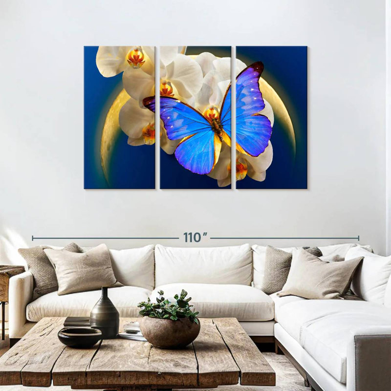 Brampt Moonlit Morpho Butterfly, 48" H x 74" W