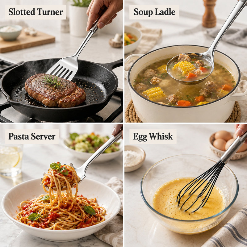 8 Pcs Stainless Steel Kitchen Cooking Utensils Set with Holder