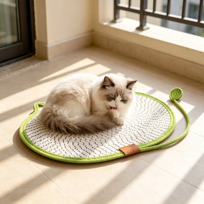 Cat Scratching Pad with Cool Mat Removable Washable Breathable Non-Stick Hair Tear-Proof, 19.69x13.78x0.39 in, Green