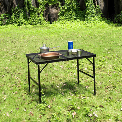 Camping Table Folding Grill Table With Mesh Desktop Portable Aluminum For Bbq