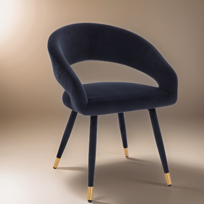 Chaise parsons rembourrée en velours Kyliam
