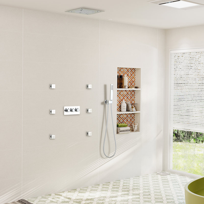 Système de douche complet avec valve brute, Chrome