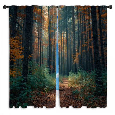 Rideaux obscurcissant et obscurcissant Autumn Forest Pathway - 2 panneaux