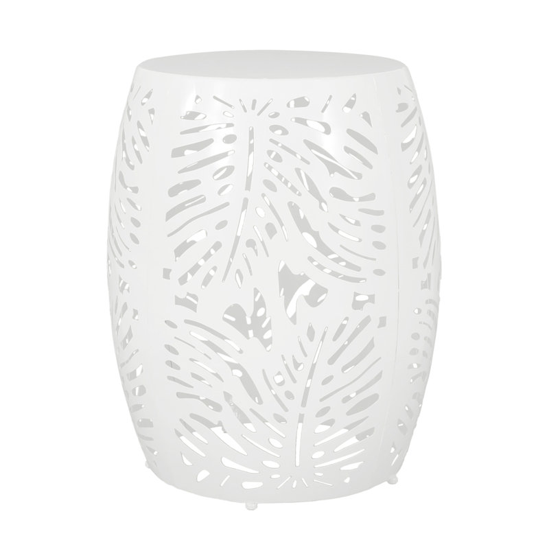 Metal End Table -Large, White