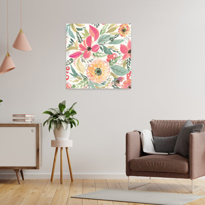 Contemporary Art Contemporary Flower Art by Kristy Rice - 1 Piece Wrapped Canvas Wall Art