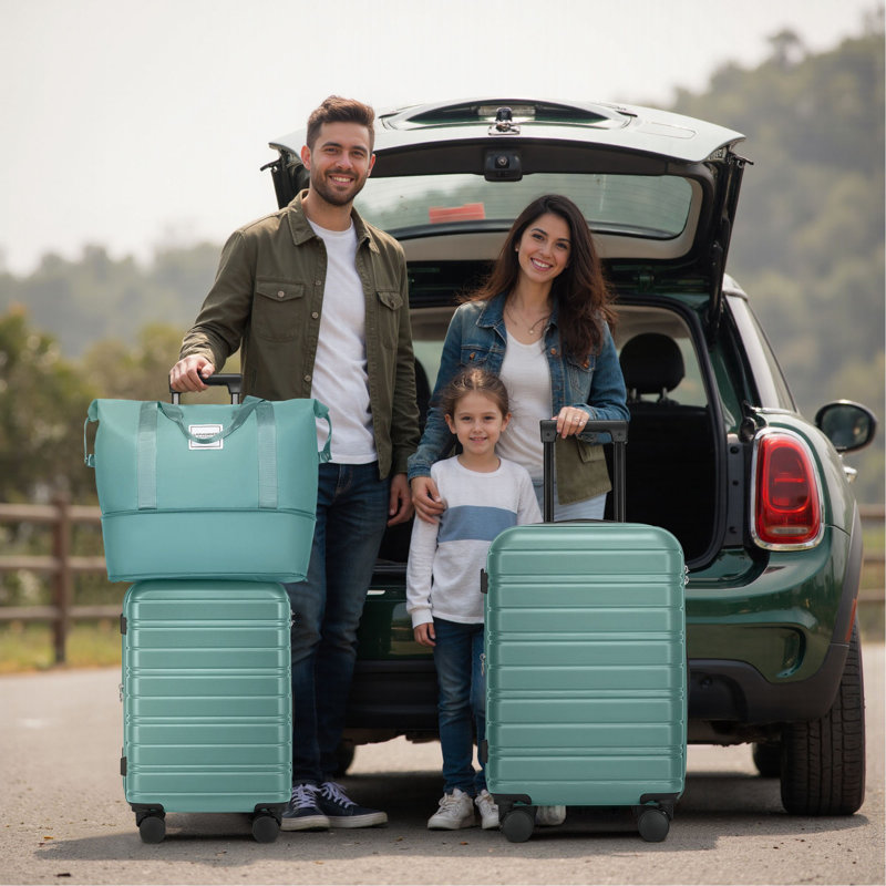 Ensembles de bagages 6 pièces avec sacs de voyage, valises rigides extensibles avec roulettes